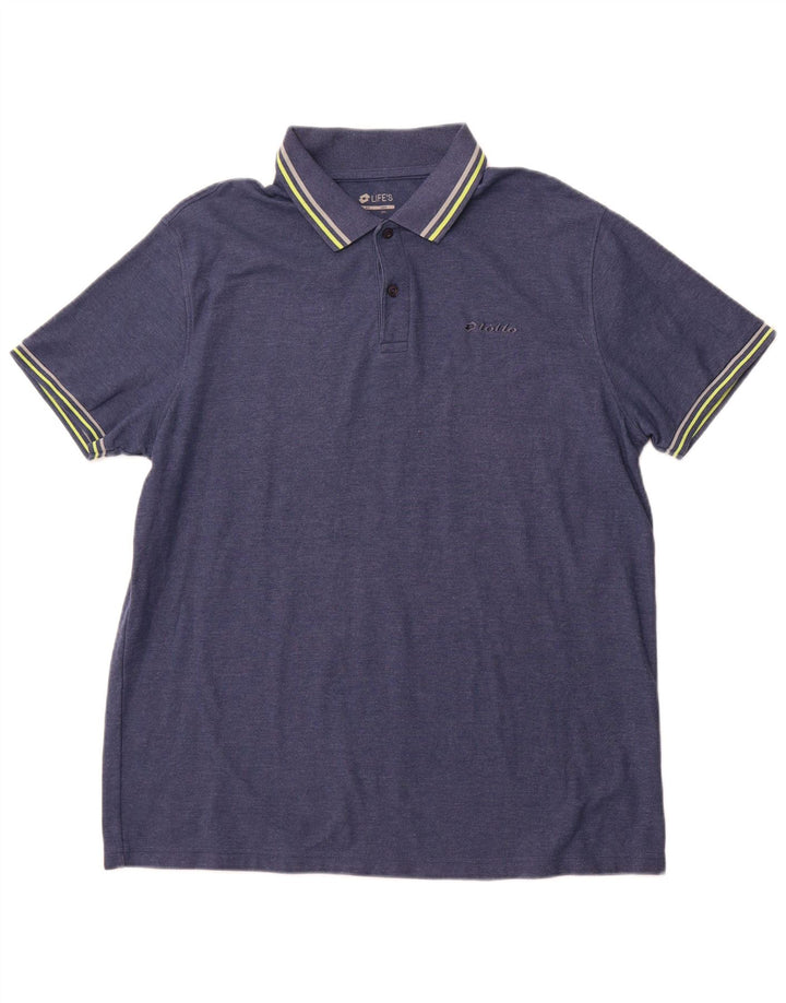 Ανδρικό μπλουζάκι πόλο LOTTO 2XL Navy Blue