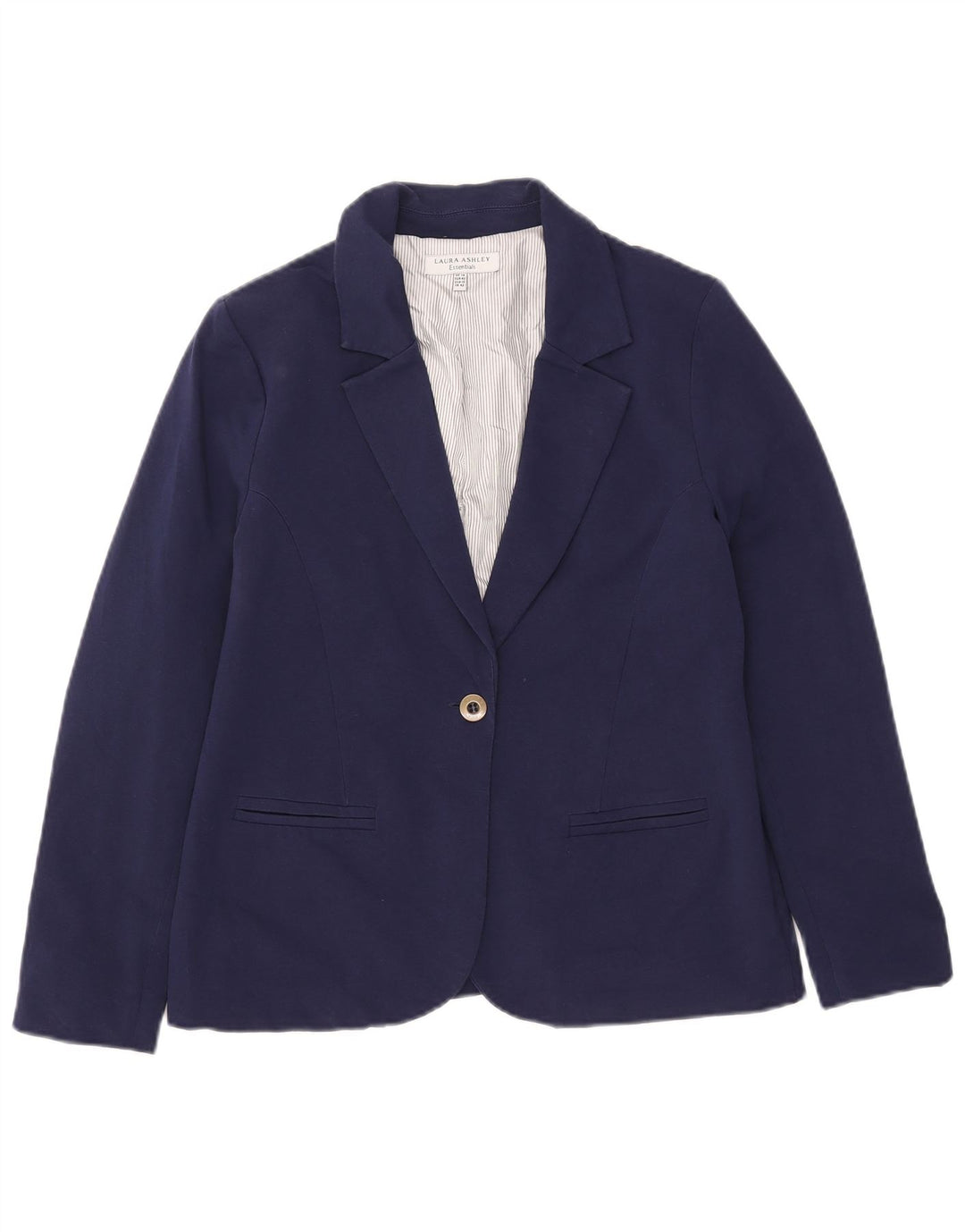 Laura Ashley Γυναικείο μπλέιζερ 1 κουμπιού UK 14 μεγάλο μπλε βαμβακερό