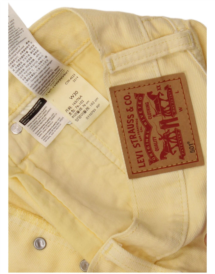 Γυναικείο 501 τζιν σορτς LEVI'S W30 μεσαίο κίτρινο βαμβακερό