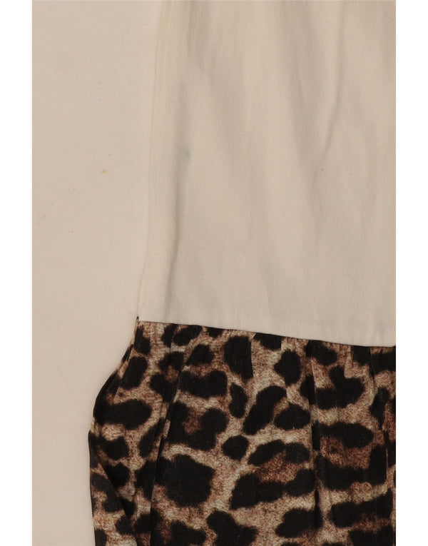 Zara Γυναικεία Μπλούζα Τοπ UK 12 Medium White Animal Print