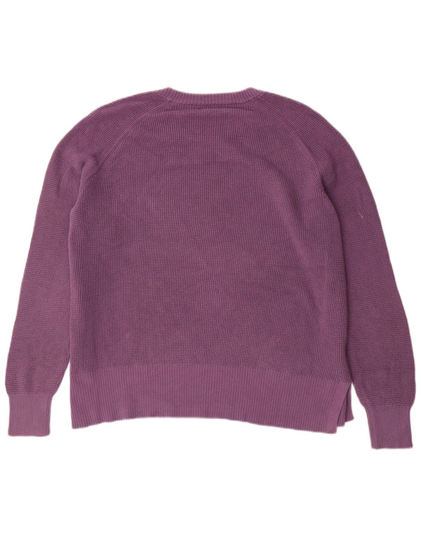 EDDIE BAUER Γυναικείο πουλόβερ με λαιμόκοψη μεγάλου μεγέθους UK 18 XL Μωβ