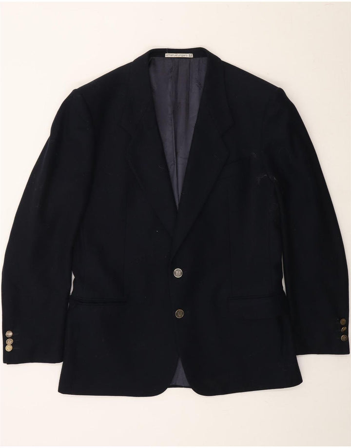 EMANUEL UNGARO Mens 2 Button Blazer Jacket IT 50 Large Navy Blue New Wool Vintage Emanuel Ungaro and Second-Hand Emanuel Ungaro from Messina Hembry 