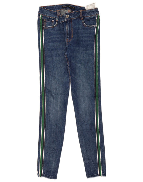 Zara Γυναικείο Skinny Jeans EU 38 Small W28 L27 Μπλε ριγέ βαμβακερό