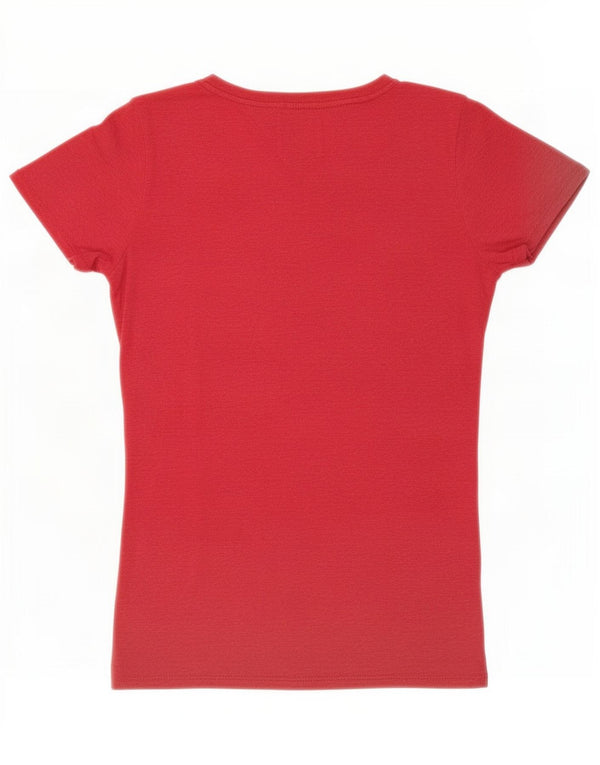 Γυναικείο γραφικό μπλουζάκι Tommy Hilfiger Top UK 12 Medium Red