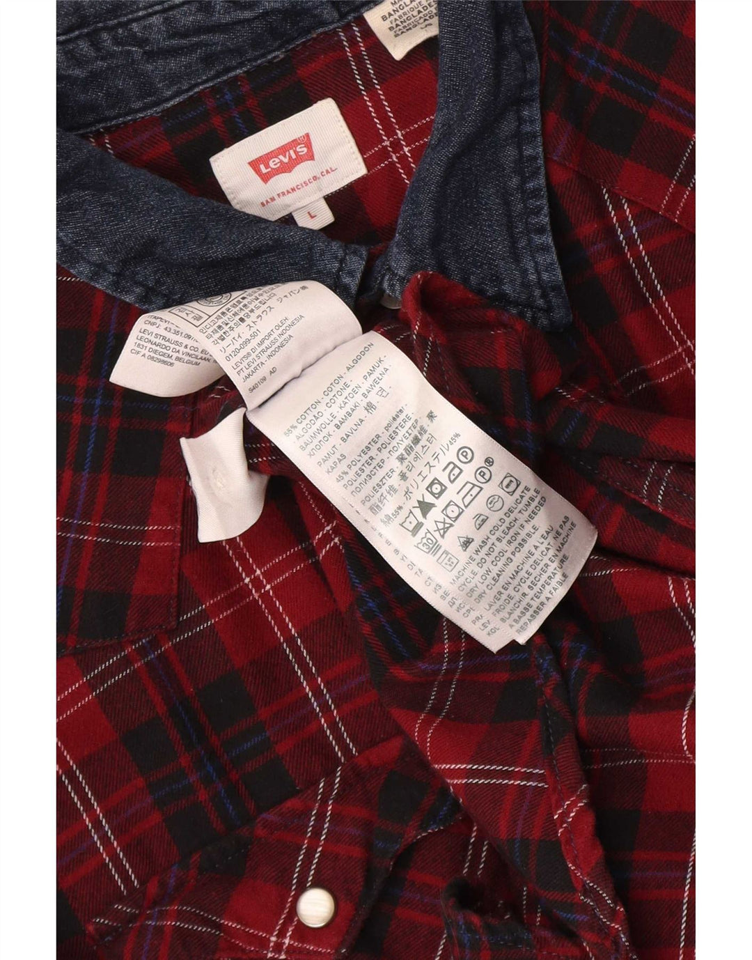Ανδρικό φανελένιο πουκάμισο Levi's μεγάλο κόκκινο βαμβακερό