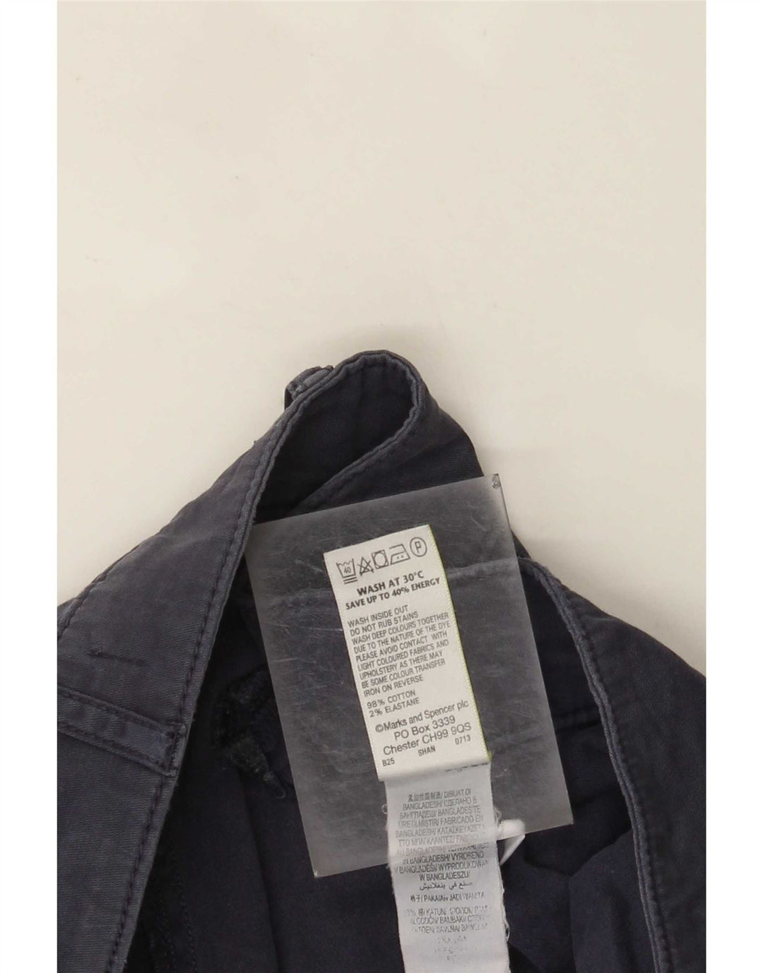 Marks & Spencer Γυναικείο Cropped Παντελόνι UK 12 Medium W32 L24 Navy Blue
