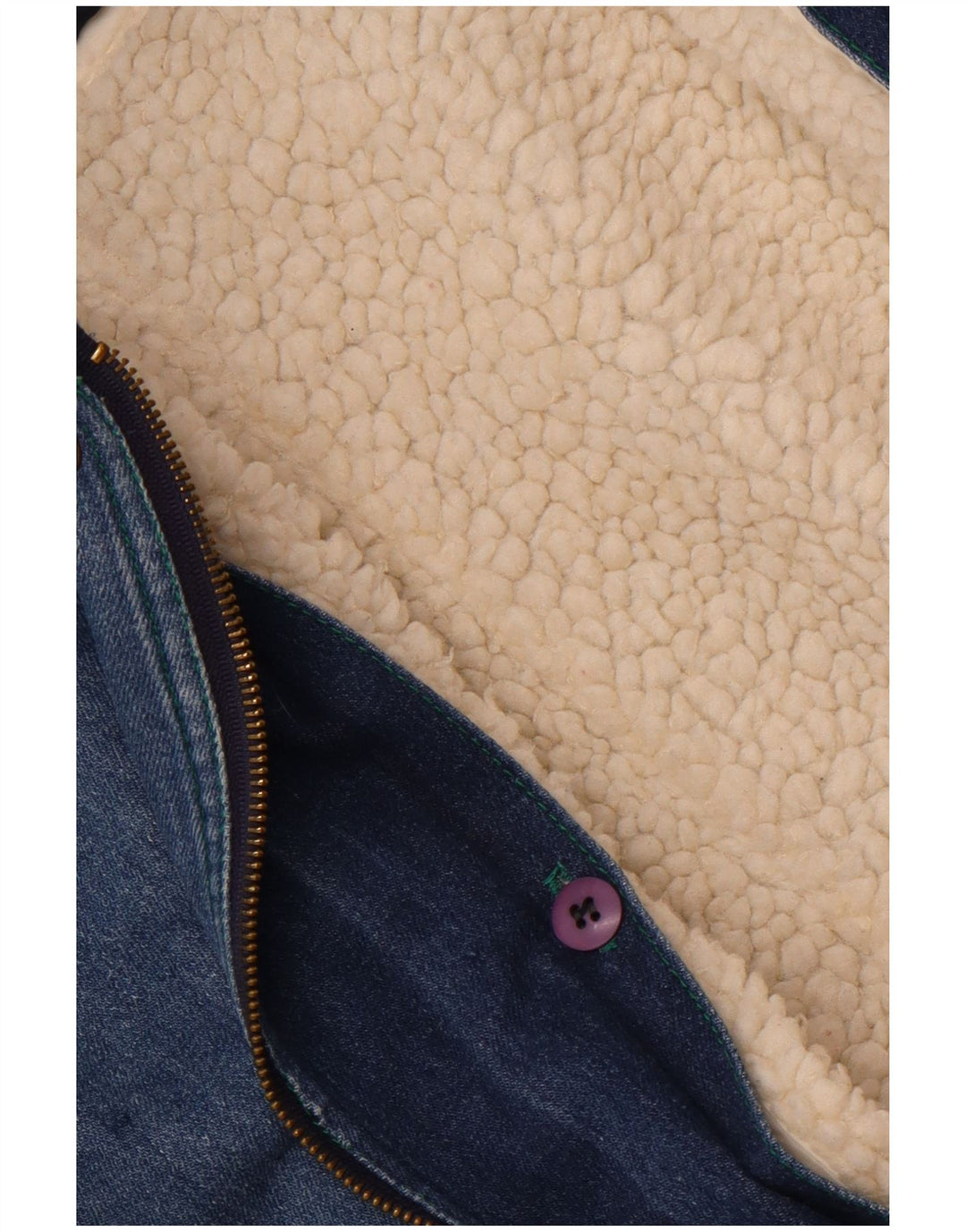 Vintage Γυναικείο Sherpa Τζιν Μπουφάν UK 14 Large Blue