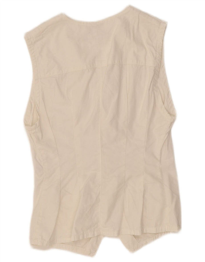 RENE LEZARD Γυναικείο Γιλέκο UK 12 Μεσαίο Λευκό Βαμβακερό