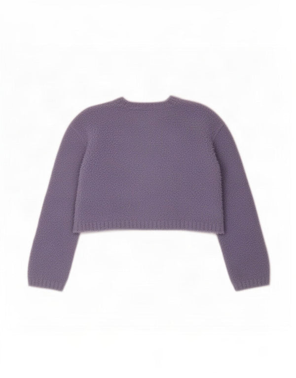 Γυναικείο πουλόβερ Benetton Crop Boat Neck Jumper UK 14 Medium Purple