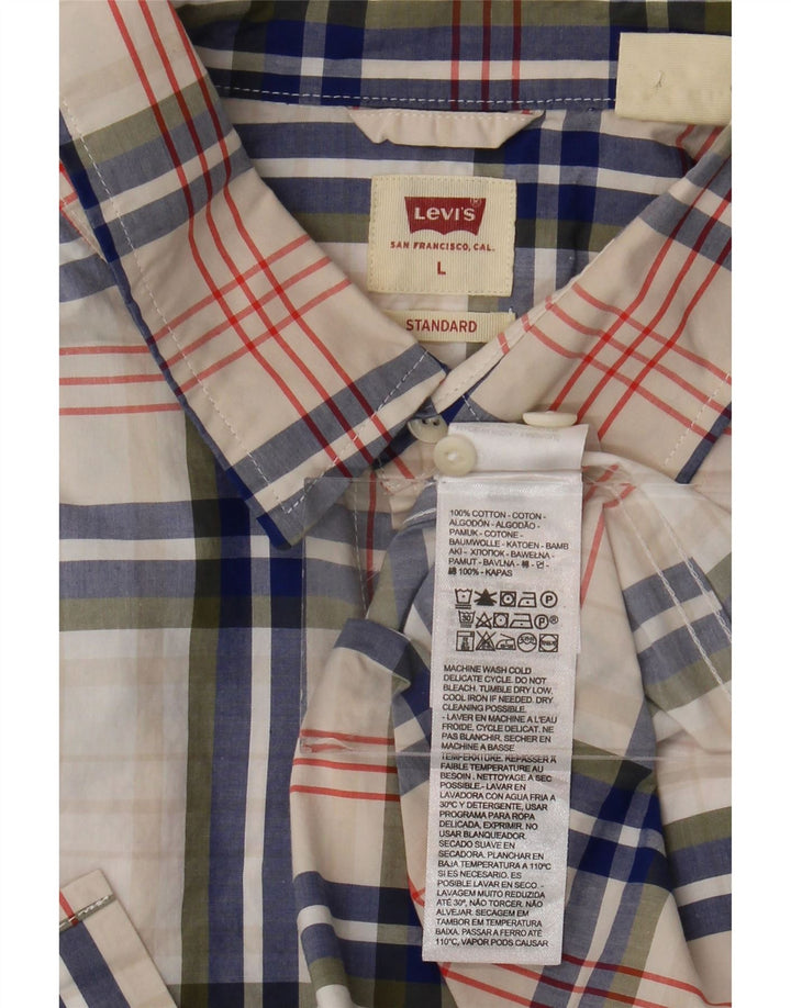 Ανδρικό πουκάμισο Levi's Standard Fit μεγάλο λευκό καρό βαμβακερό
