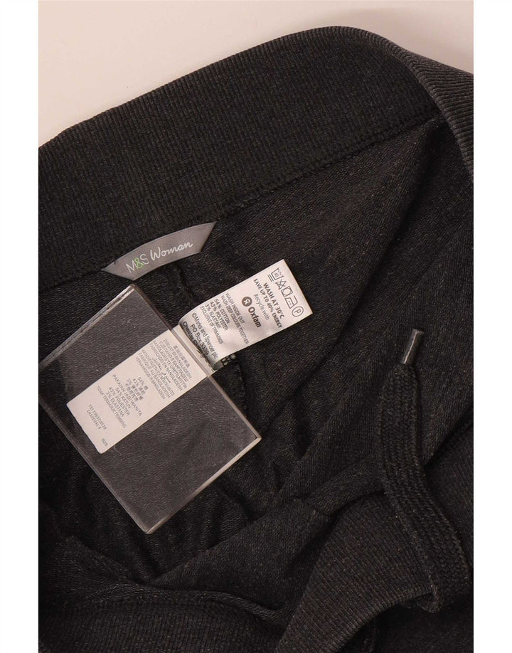 Marks & Spencer Γυναικεία φόρμα παντελόνια UK 10 Small Grey Cotton