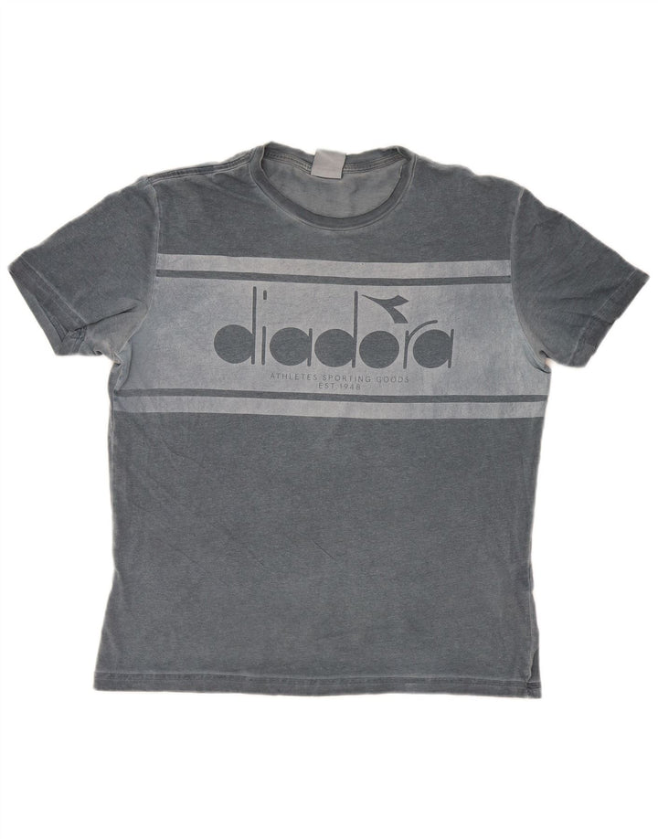 Ανδρικό γραφικό T-Shirt Diadora Top Μεσαίο γκρι βαμβακερό
