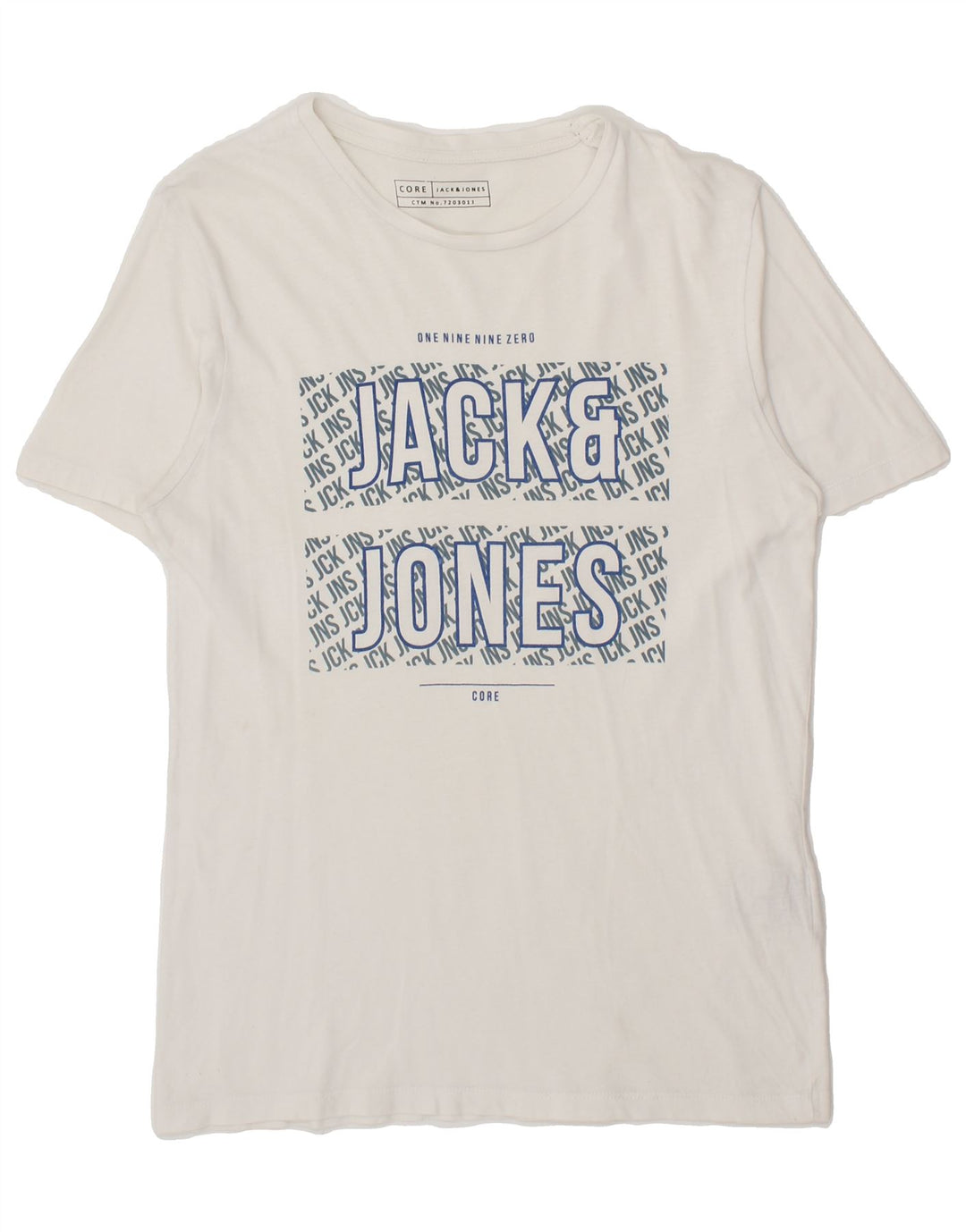 JACK & JONES Mens Graphic T-Shirt Top Small White Cotton Vintage Jack & Jones and Second-Hand Jack & Jones from Messina Hembry 