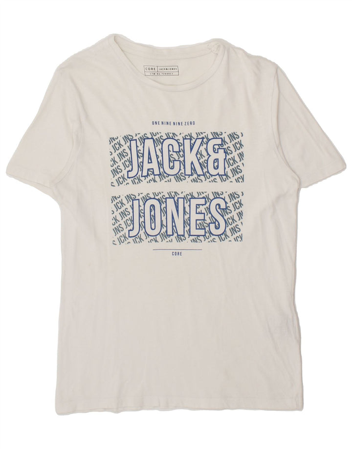 JACK & JONES Mens Graphic T-Shirt Top Small White Cotton Vintage Jack & Jones and Second-Hand Jack & Jones from Messina Hembry 