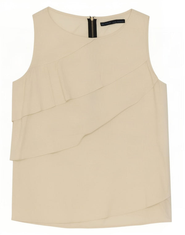 Zara Γυναικεία Αμάνικη Μπλούζα Τοπ UK 18 XL Μπεζ
