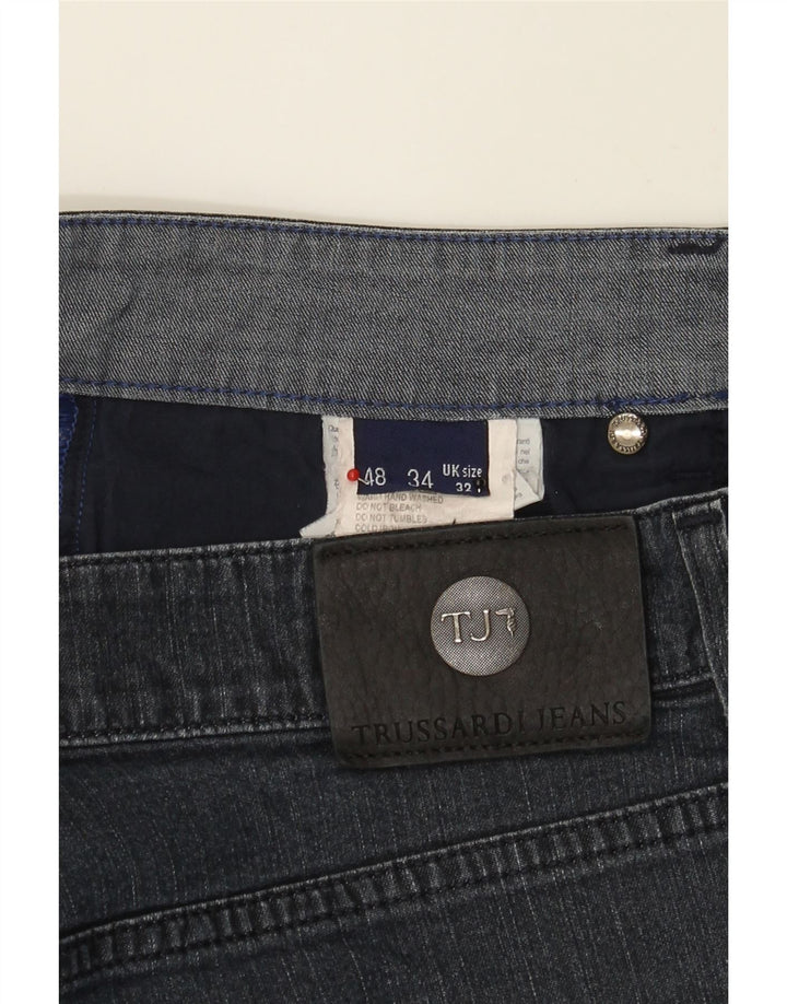 TRUSSARDI Mens Straight Jeans W32 L32 Navy Blue Cotton Vintage Trussardi and Second-Hand Trussardi from Messina Hembry 