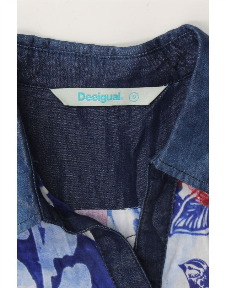 Desigual Γυναικείο πουλόβερ Μπλούζα UK 10 Small Blue Floral