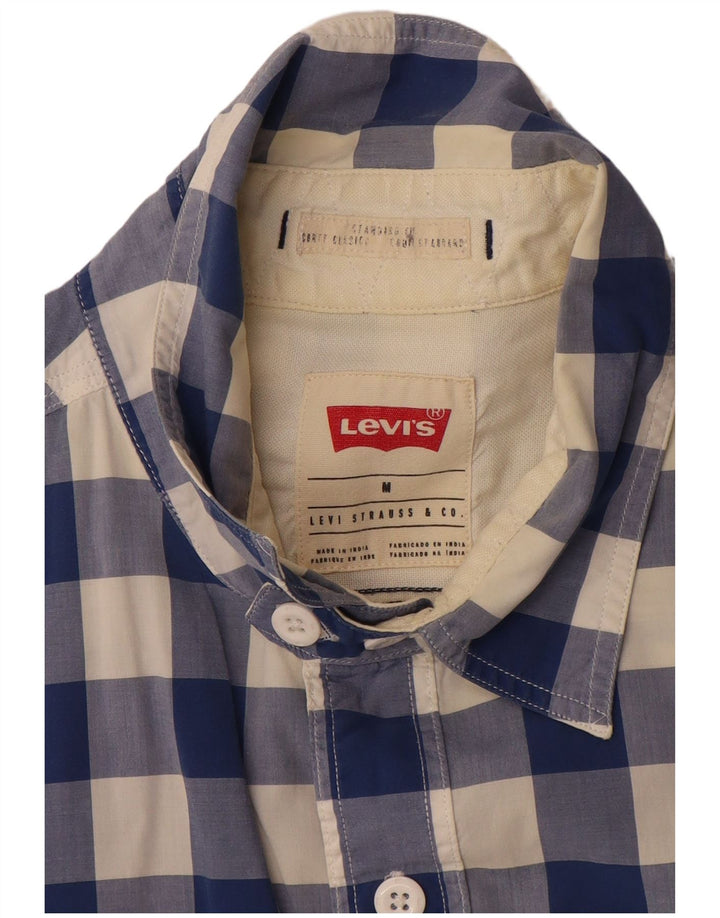 Ανδρικό κοντομάνικο πουκάμισο Levi's Standard Fit, μεσαίο μπλε βαμβακερό Gingham