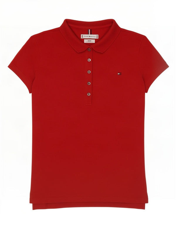 Tommy Hilfiger Γυναικείο Slim Fit Polo Shirt UK 6 XS Red Cotton