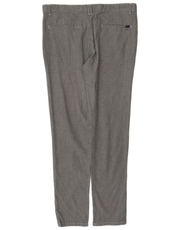 Zara Ανδρικό Slim παντελόνι Chino EU 34 Large W34 L32 Βαμβακερό με γκρι στίγματα