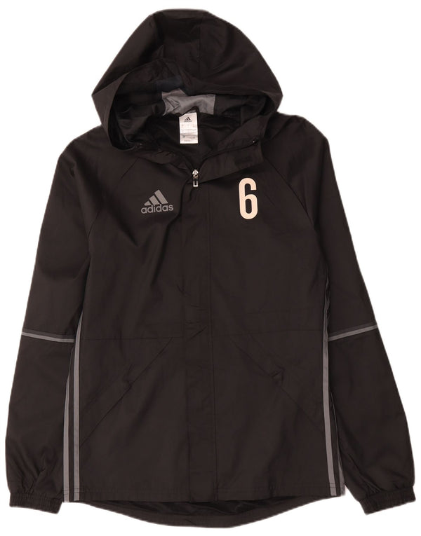 Ανδρικό μπουφάν βροχής με κουκούλα Adidas 36 Small Black Polyester