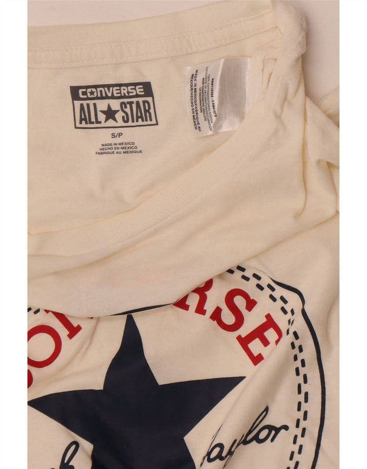Ανδρικό γραφικό μπλουζάκι Converse Small off λευκό βαμβακερό
