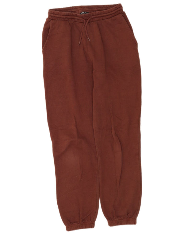 Zara Γυναικεία φόρμα παντελόνι Joggers UK 12 μεσαίο καφέ βαμβακερό