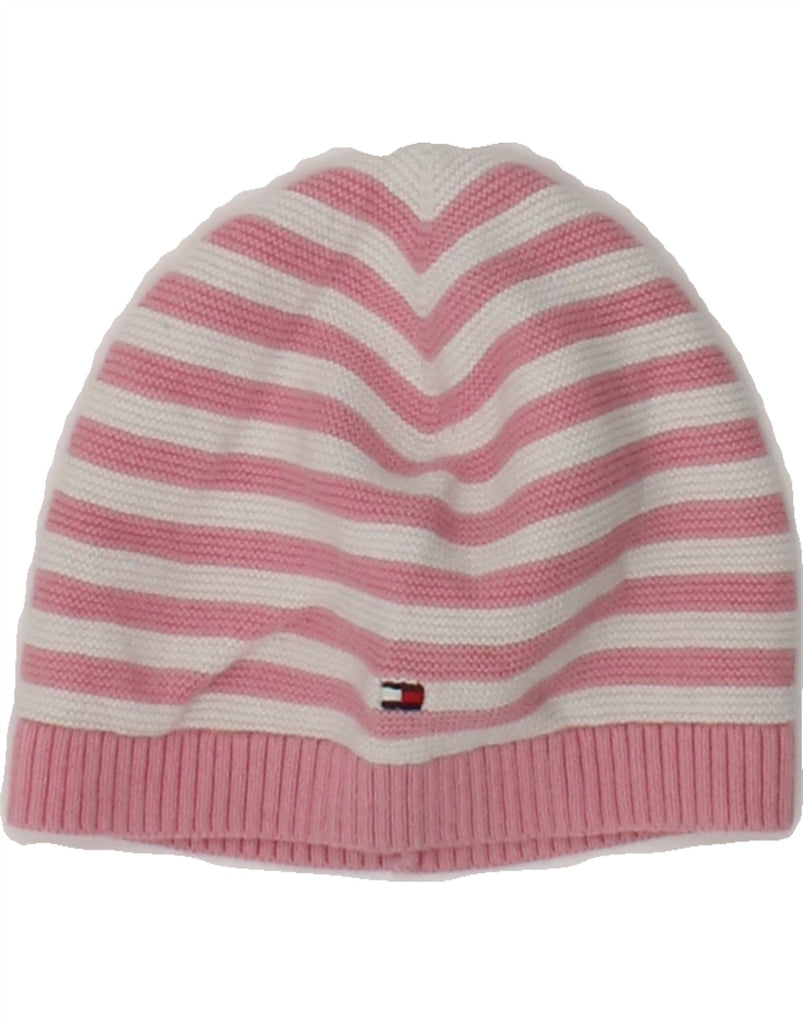 TOMMY HILFIGER Baby Girls Beanie Hat 0-3 Months Pink Striped Vintage Tommy Hilfiger and Second-Hand Tommy Hilfiger from Messina Hembry 