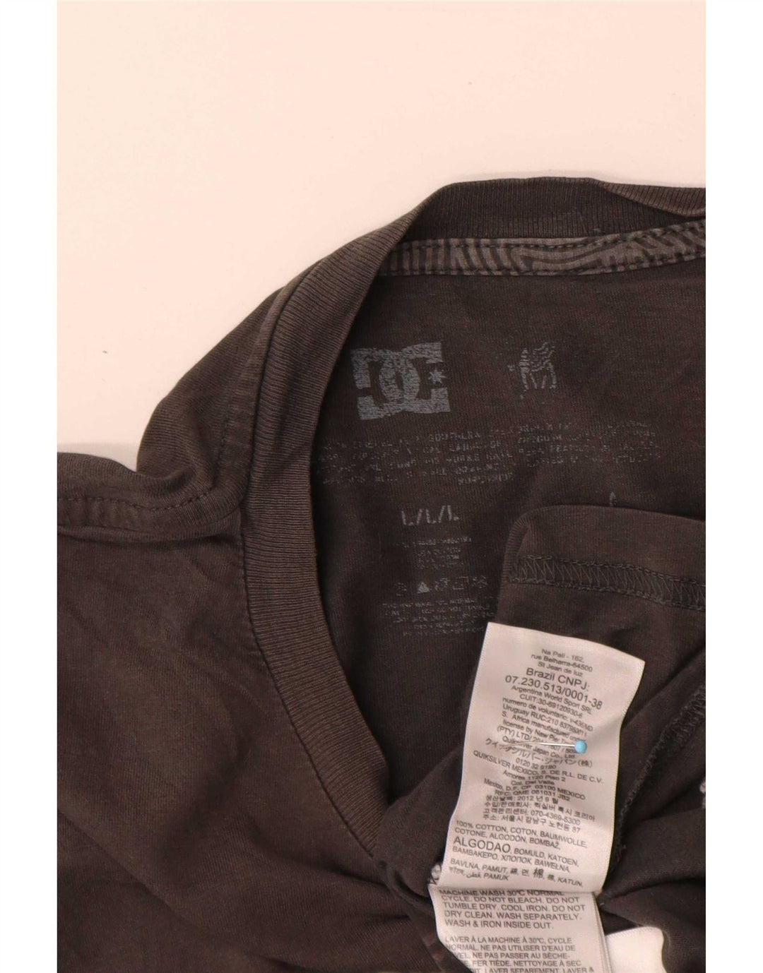 Ανδρικό γραφικό T-Shirt DC Top μεγάλο γκρι βαμβακερό