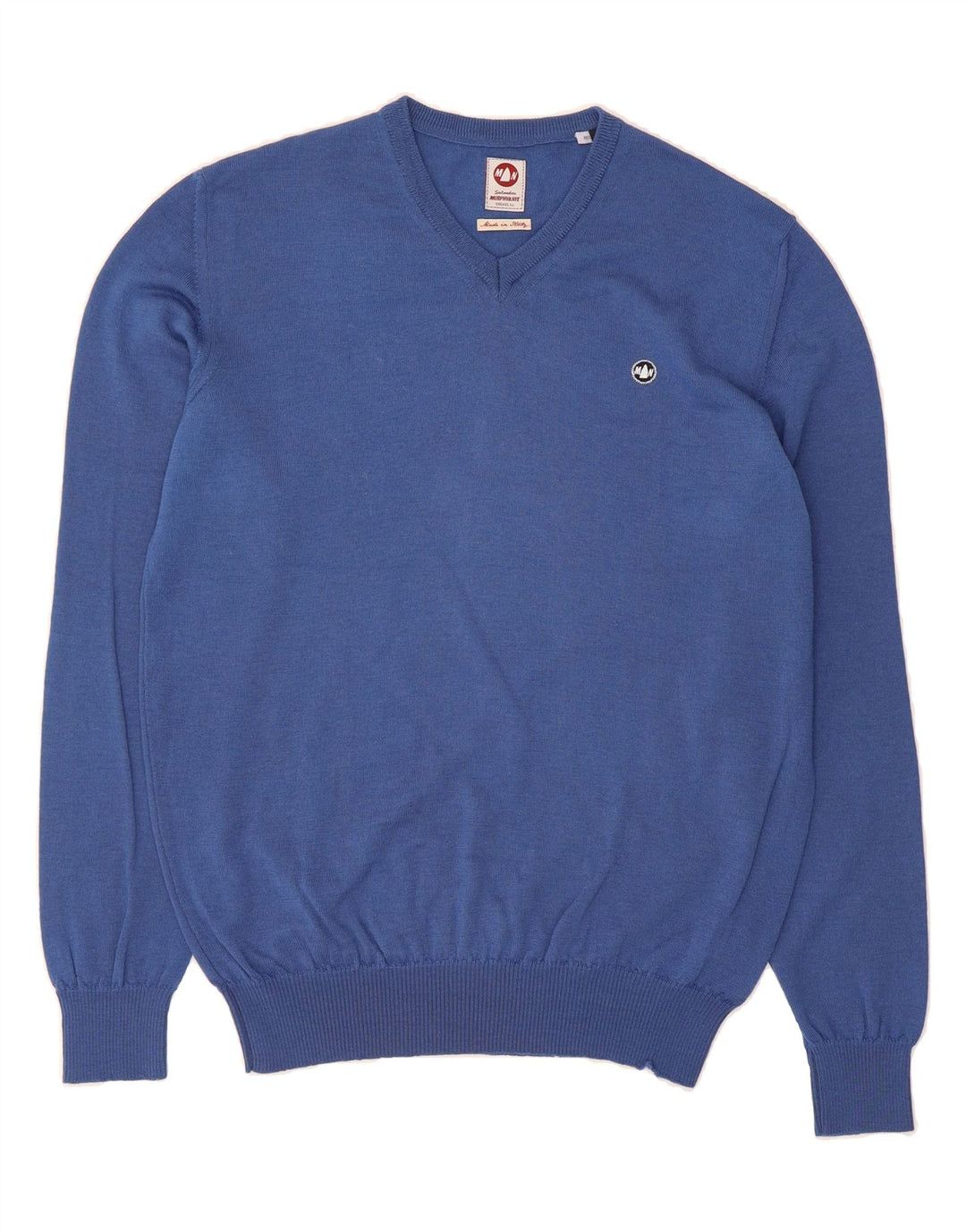 MURPHY & NYE Mens Regular Fit V-Neck Jumper Sweater 2XL Blue Wool Vintage Murphy & Nye and Second-Hand Murphy & Nye from Messina Hembry 