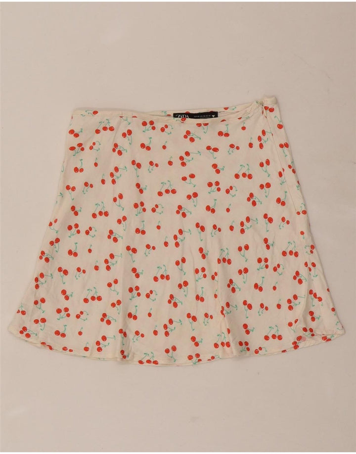 Zara Γυναικεία Μίνι φούστα Abstract Pattern XS W24 Λευκή