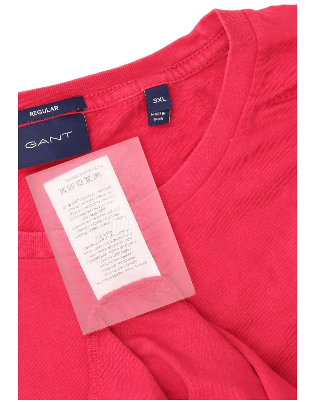 Ανδρικό T-Shirt Gant κανονικό τοπ 3XL ροζ βαμβακερό