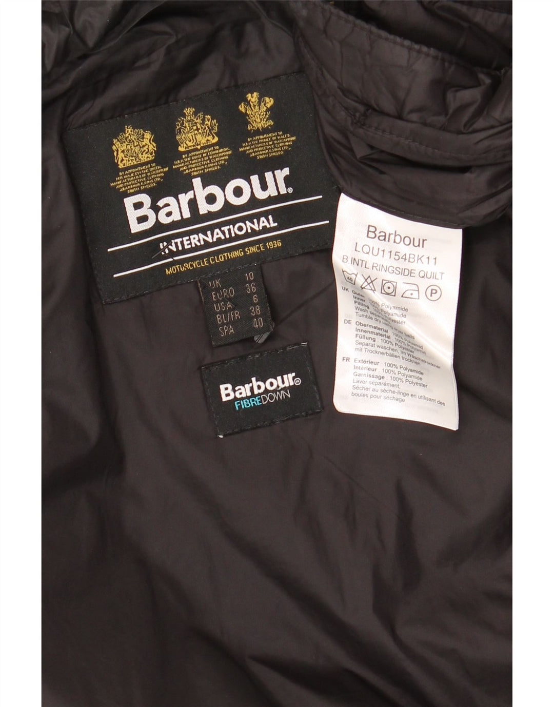 BARBOUR Γυναικείο μπουφάν με κουκούλα UK 10 Small Black Polyamide
