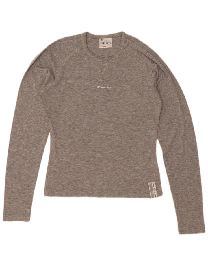 Champion Womens Heritage Classics Top μακρυμάνικο UK 12 Medium Grey Flecked