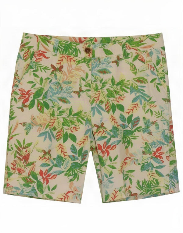 Γυναικείο σορτς chino Benetton UK 12 Medium W32 Πολύχρωμο βαμβακερό φλοράλ