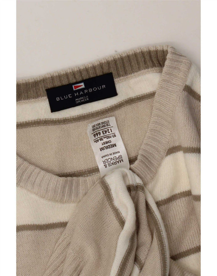 Ανδρικό πουλόβερ Marks & Spencer Blue Harbor Crew Neck Jumper Medium Beige