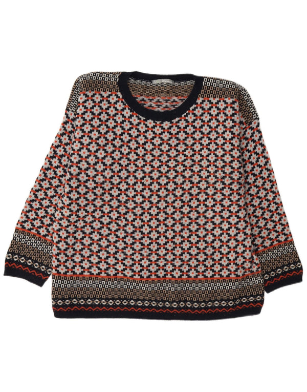 Marks & Spencer Γυναικείο πουλόβερ με λαιμόκαυστο UK 20 2XL κόκκινο γεωμετρικό