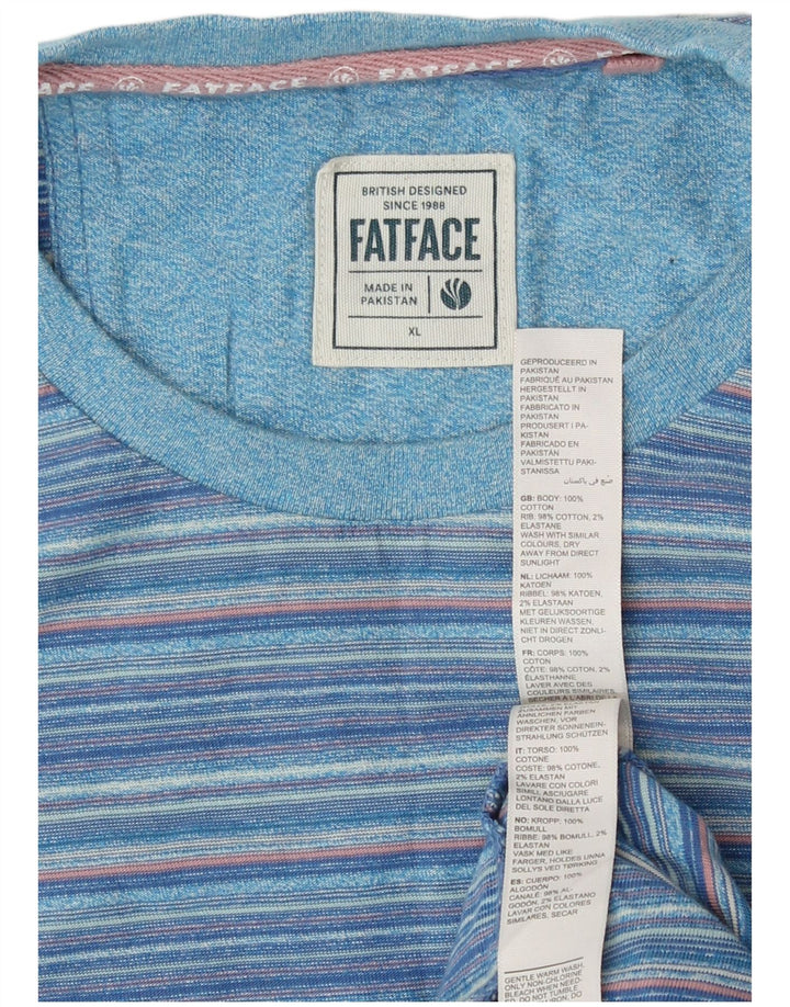 Ανδρικό T-Shirt Fat Face Top XL Μπλε ριγέ βαμβακερό
