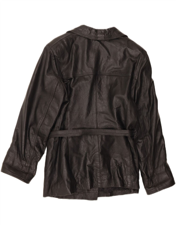 FLYING WEAR Womens Double Breasted Jacket IT 46 Large Black Leather Vintage Flying Wear and Second-Hand Flying Wear from Messina Hembry 
