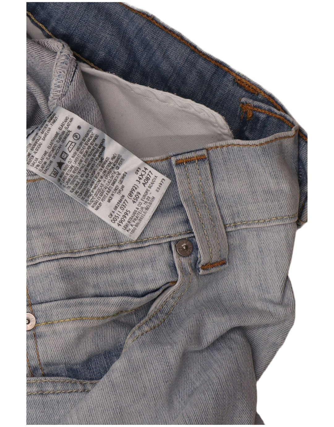 Levi's Womens 511 Slim Jeans W34 L34 Blue Cotton