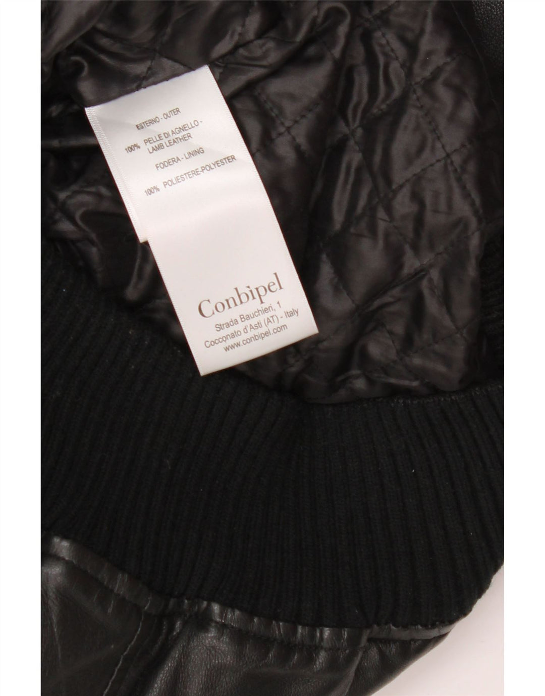 Ανδρικό δερμάτινο μπουφάν Conbipel Bomber IT 48 Medium Black Leather