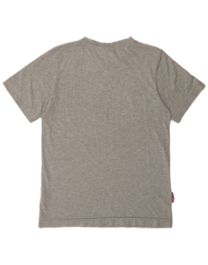 CONVERSE Mens Graphic T-Shirt Top Small Grey Flecked Cotton