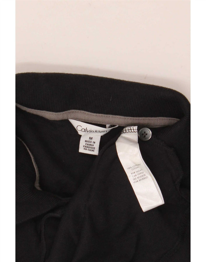 Ανδρικό πουκάμισο πόλο Calvin Klein, μεσαίο μαύρο βαμβακερό