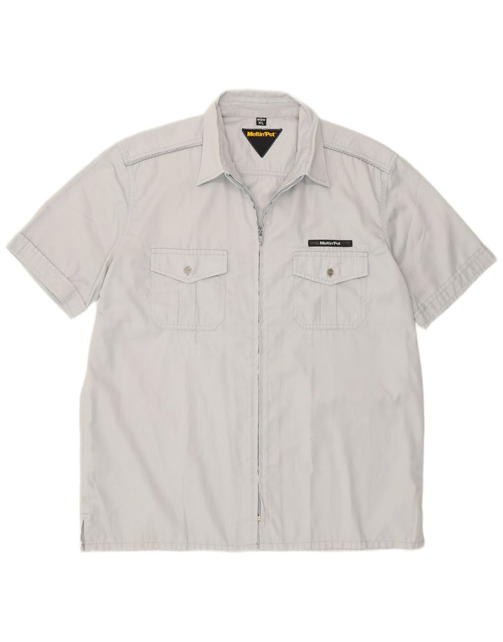 Ανδρικό κοντομάνικο πουκάμισο Meltin' Pot XL Grey Polyester