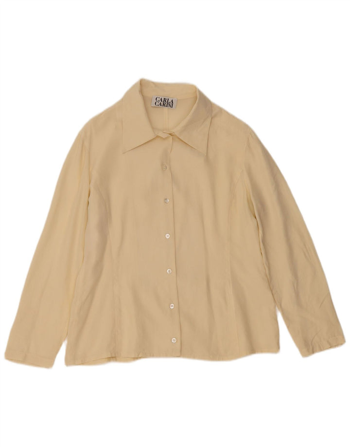 CARLA CARINI Γυναικείο πουκάμισο Μπλούζα UK 14 Medium Beige