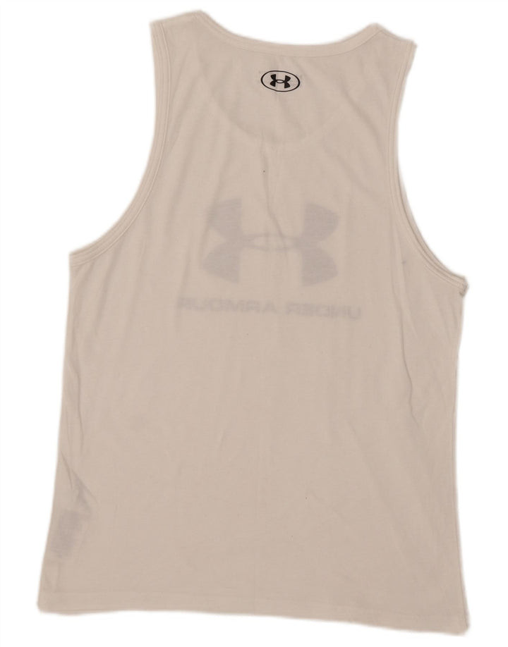 Γραφικό γιλέκο Under Armour Ανδρικό Heat Gear Μπλουζάκι Μεσαίο λευκό βαμβακερό