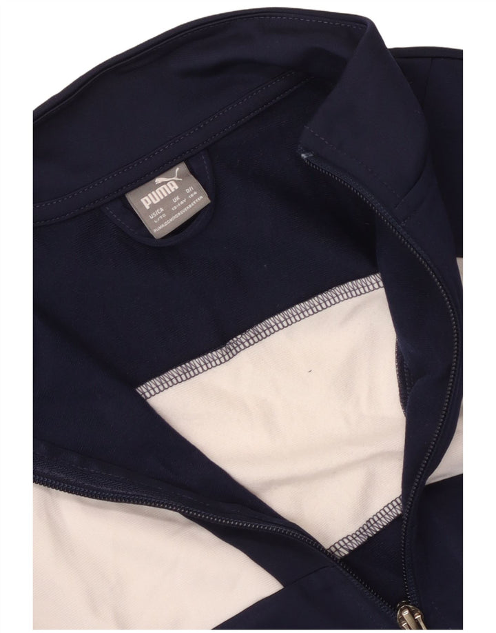 Τοπ μπουφάν Puma Boys αθλητική φόρμα 13-14 ετών Navy Blue Colourblock