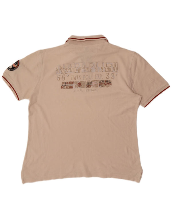 Ανδρικό πουκάμισο Napapijri Graphic Polo XL Beige ριγέ