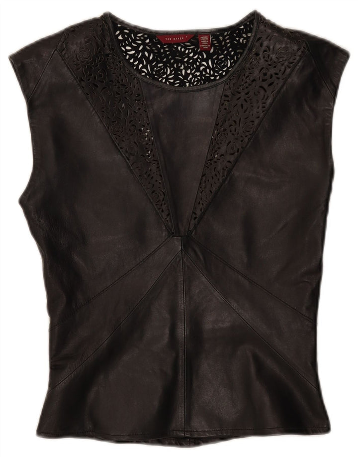 Γυναικεία Δερμάτινη Μπλούζα Ted Baker Top Size 1 XS Μαύρη