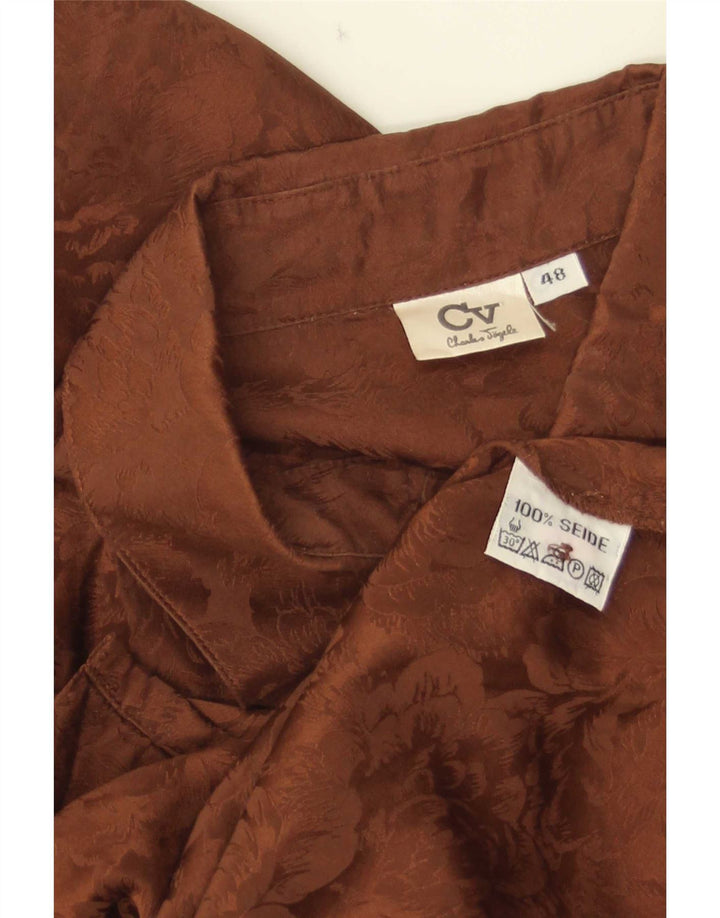 Vintage Γυναικείο Πουκάμισο Μπλούζα IT 48 XL Καφέ Μεταξωτό